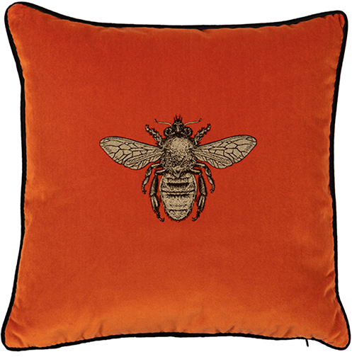 Orange-velvet-bee-cushions