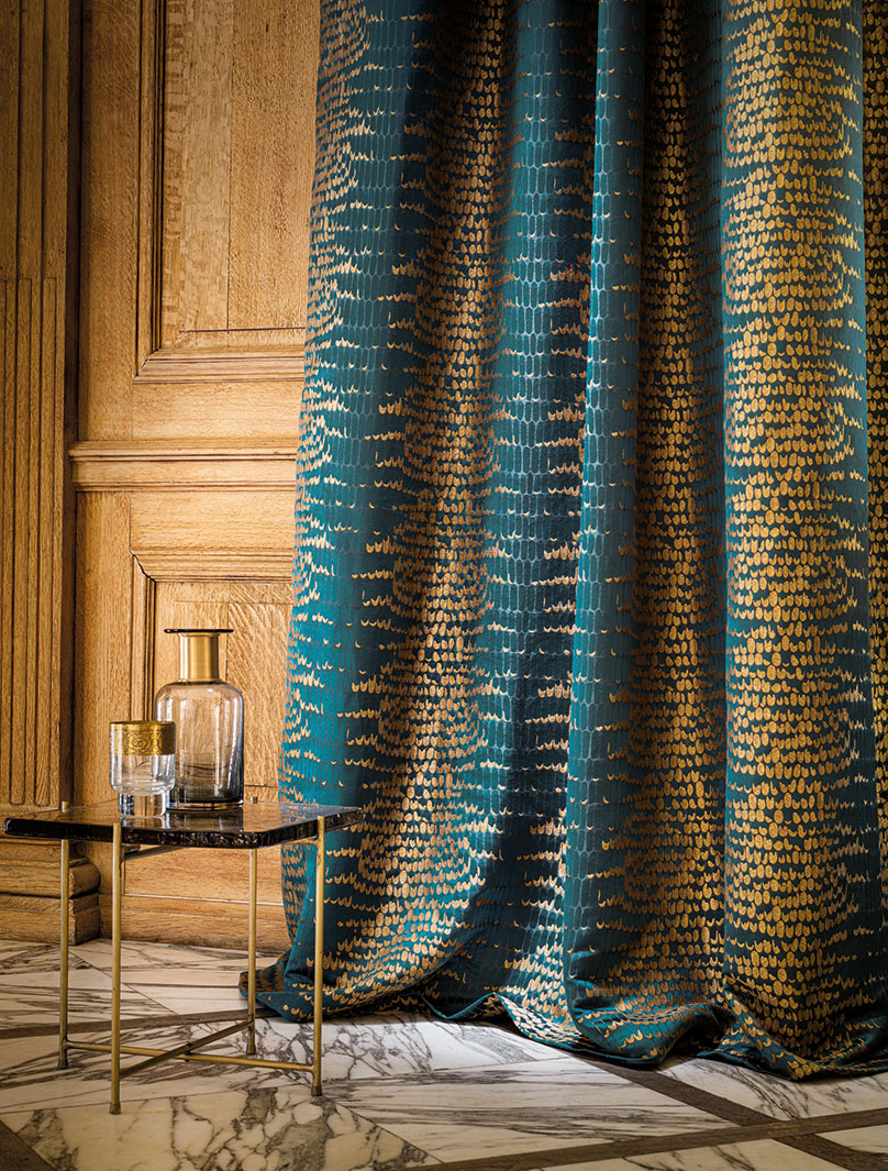 Misia-Paris-curtain-silk-turquoise-gold