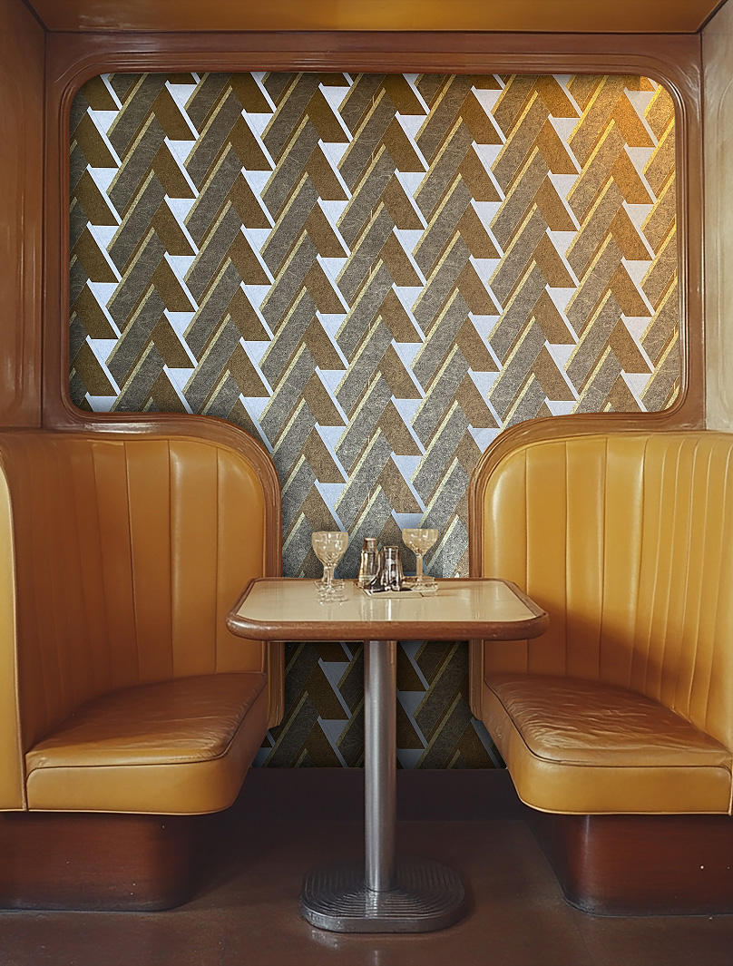 Auxabris-chevron-gold-metallic wallcovering